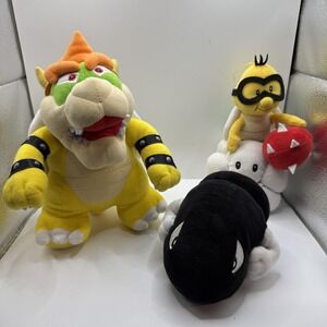 Sanei Super Mario Bowser Bullet Bill Lakitu Plush Lot Small Stuffed Toys 2015